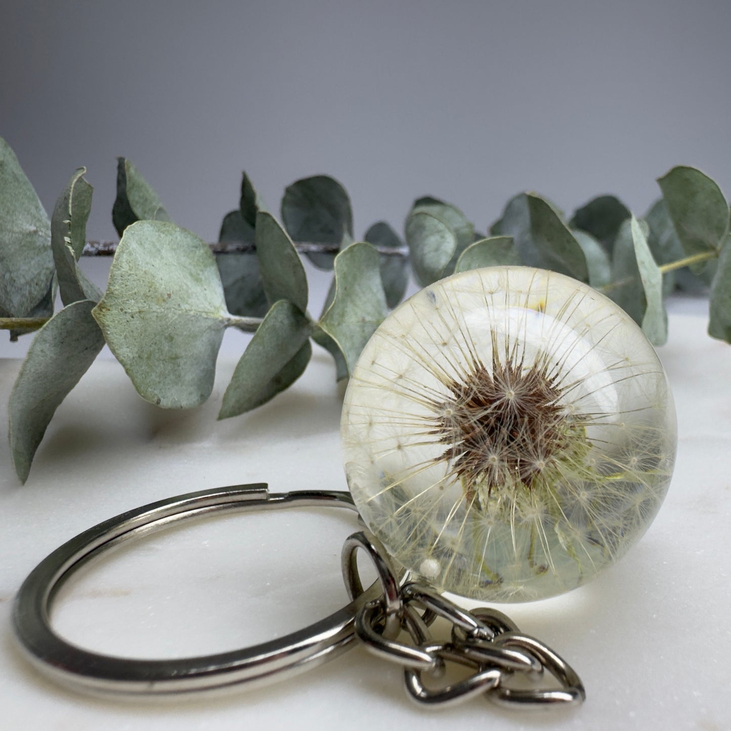 Handmade Resin Keychain with Real Flowers