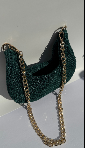 Green handmade bag