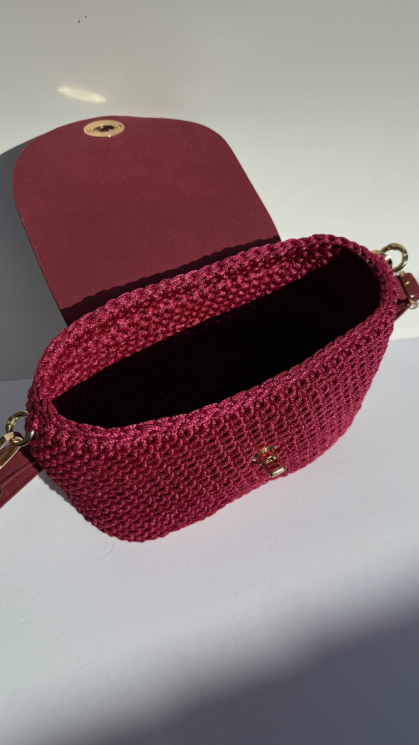 Crochet Bag – Burgundy Polyester Cord
