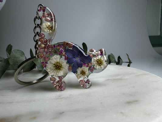 Handmade Resin Keychain with Real Flowers 🌸